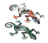 SUPVOX Décoration Murale Lézard Métallique Fer Ornement Mural Gecko Art Mural Nature Réaliste pour Intérieur et Bureau Set