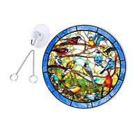 SUPVOX Décoration Murale Suspendue Oiseau Coloré Acrylique Ornement Murale Rond Pour Jardin Et Intérieur Résistant Et Réutilisable Élément Naturel Pour Salon Et Fenêtre