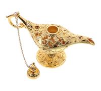 SUPVOX Décoration Rétro Lampe D'aladin 12 Cm en Alliage de Zinc Doré, Ornement Artistique Vintage pour Bureau et Intérieur, Objet Décoratif Charmant pour Étagère et Collection