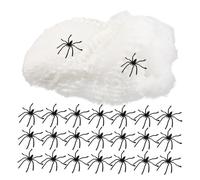 SUPVOX Décoration Toile Araignée Halloween Lumineuse Toile Extensible Fluorescente avec Araignées Plastique Réalistes pour Décor Mural Effrayant et Ambiance Fête Hantée