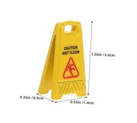 SUPVOX Décorations Miniatures Mini Panneau d'avertissement Petit Panneau pour Sol mouillé Signe d'avertissement Glissant Accessoires Miniatures Attention Sol mouillé Signe Alliage Jaune