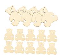 SUPVOX Découpes en Bois Non Finies Ours 24 Pcs Tranches Bois DIY pour Décoration et Graffiti Naturel à Peindre pour Loisirs Créatifs et Fêtes Garçon et Filles