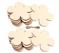 SUPVOX Découpes en Bois pour Bricolage Floral 60 Pièces Non Peintes Corde pour Créations Décoratives