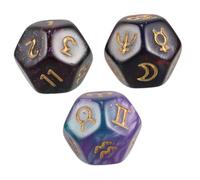 SUPVOX Dés d'Astrologie à 12 Faces Accessoire de Jeu 2 Couleurs Design pour Jeux de Divination pour Tarot et O Lot de 3
