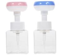 SUPVOX Distributeur de Savonnette Moussant 2 Pièces 250 ML Flacon Pompe Mousse Transparent Tête Fleur Rose et Bleu Rechargeable Léger pour Gel et Gel Lavant Main Voyage