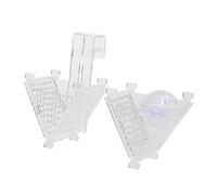 SUPVOX Distributeur Nourriture Aquarium en Acrylique Transparent, Lot 2 Gobelets Mangeoire Rouge, Support Alimentation Poisson Compact pour Aquarium Ventouse et Crochet, Accessoires