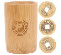 SUPVOX Divination Bambou Chinois avec Cuivre Outil Apprentissage I Ching Pot de Jeu Feng Shui pour Prédiction et Décoration Traditionnelle