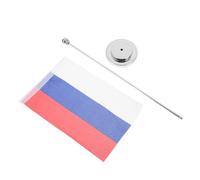 SUPVOX Drapeau de Table Russe Brillant en Polyester Hampe en Fer Robuste, Accessoire Drapeau de Festival Élégant pour Décoration Maison et École