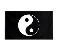 SUPVOX Drapeau Religieux Tai Chi Yin Yang Poisson 90x60 Cm en Polyester Résistant la Décoloration, Bannière Décorative Suspendue pour Jardin, Patio et Fête D’halloween