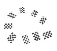 SUPVOX Drapeaux de Course à Carreaux Noirs et Blancs, Mini-drapeaux Polyester 14x21 Cm, Guirlande 20 Pièces pour Décoration Fête Thème Voiture, Patio et Jardin, Événement Sportif