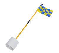 SUPVOX Drapeaux de Golf à Carreaux Bleu et Jaune avec Mâts Légers, Kit 6 Pièces pour Entraînement Extérieur et Putting, Accessoires Solide pour Terrain de Golf avec Trous de Drainage