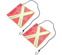 SUPVOX Drapeaux de sécurité du coffre en polyester 2pcs pour camion et remorque, flexibles pour signalisation en cas d'urgence et hors route, taille 30x30cm rouge