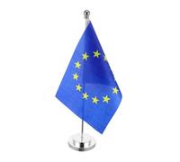 SUPVOX Drapeaux de Table Union Européenne Miniatures Base Stable pour Décoration de Bureau et Événements Festifs