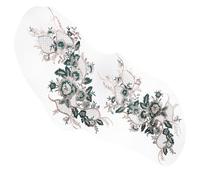 SUPVOX Écusson Brodé en Tissu Vert Motif Fleurs Patch Appliqué en Maille Filet Décoration DIY pour Vêtements Robe Qipao et Tenue Cérémonie Accessoire Couture Élégant 1 Pièce