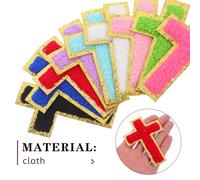 SUPVOX Écussons Croix Thermocollants 18 Pièces Multicolores Patchs Brodés Chenille à Repasser pour Vêtements Paquet Chapeaux Décorations DIY Réparations Textile Faciles Patchs