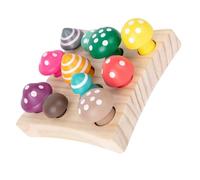 SUPVOX Éducatif Montessori en Bois pour Garçon et Filles Jeu de Récolte de Champignons Colorés, Tri de Formes et Association de Chiffres Kit D’éveil Motricité Fine et Apprentissage