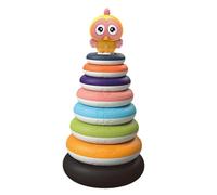SUPVOX Empilable Éducatif Arc-Ciel pour Garçon Fille Ans et Plus Tour Équilibre Colorée avec Anneaux Doux et Polissage Stimule Coordination Main-œil et Reconnaissance des Couleurs