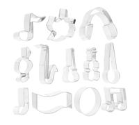 SUPVOX Emporte-pièces Biscuits en Acier Inoxydable, Lot de 12 Set de Moules à Pâtisserie de Notes et Instruments de Musique, Outil de Décoration pour Gâteaux et Biscuits, pour Pâtisserie