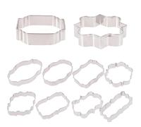 SUPVOX Emporte-pièces en Acier Inoxydable 10 Pièces, Outil de Cuisson des Biscuits Motifs Cadre Européen pour Pâtisserie Diy, Ustensiles pour Biscuits de Noël et Décorations Festives