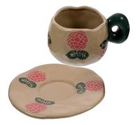 SUPVOX Ensemble 1 Tasse et Soucoupe en Céramique Vintage Finlande Motif Hortensia Mug à Café et Tasse à Eau Robustes pour Maison et Bureau et Café - à Lait Élégante et Résistante