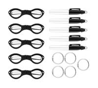 SUPVOX Ensemble 15 Pièces Stylos Miniatures Ciseaux Pliants de Sécurité 8 CM Anneaux de Rangement Kit Compact pour Bureau École et Soins Médicaux