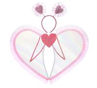 SUPVOX Ensemble 2 Pièces Ailes D’Ange pour Garçon et Filles Bandeau de Cosplay en Tissu Rose Accessoire Costume de Fée Léger et Confortable pour Fêtes Anniversaires et Déguisements