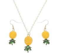 SUPVOX Ensemble Boucles d'Oreilles Ananas pour Femmes et Collier Pendentif Ananas Bijoux Fantaisie en Alliage Robuste Léger et Solide pour Présent et Usage Quotidien