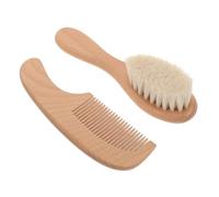 SUPVOX Ensemble Brosse et Peigne Facile à Manipuler en Bois pour Bébé Poils Doux Bain Soin Quotidien des -nés