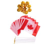 SUPVOX Ensemble de 12 Mini Drapeaux Canadiens de Bureau 14x21 Cm avec Hampe en Plastique 30 Cm et Socle Rond Doré, Drapeaux de Table pour Décoration, Fêtes et Événements Patriotiques