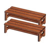 SUPVOX Ensemble de 2 Bancs Miniatures pour Maison de Poupée - Modèle de Banc Et Chaise de Parc en Bois à L'échelle 1:12, Accessoires de Mobilier de Maison de Poupée pour La Décoration (Marron)