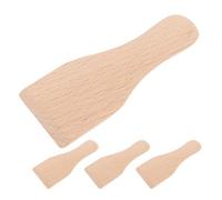 SUPVOX Ensemble de 4 Petites Spatules en Bois de Hêtre Robustes, Raclette de Cuisson Multifonctionnelle pour Pâtisserie Cuisine, Ustensiles Cuisine Résistants pour Mélanger Beurre