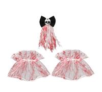 SUPVOX Ensemble de Coiffe de Carnaval Halloween Mariée Vintage en Dentelle Gothique Noire Bracelet de Cosplay Zombie Ensanglanté Accessoires Costume Vampire pour Fête Costumée