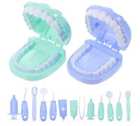 SUPVOX Ensemble de Jeu de Rôle Médical Garçon et Filles 2 Sets de Dentiste Mallette Éducative Bleu Foncé et Vert pour Stimulation Imagination et Apprentissage Ludique