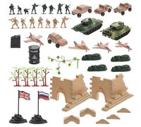 SUPVOX Ensemble de Jouets Militaires 60 Pièces Figurines de Soldats Miniatures Modèles D’appareils Militaires Véhicules Seconde Guerre Mondiale Plastique Solide pour Garçons et