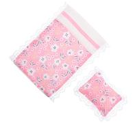 SUPVOX Ensemble de Literie Miniature pour Maison de Poupée, Drap Housse et Oreiller Miniatures, Décorations pour Chambre à Coucher, Accessoires Compacts et Réalistes Adaptés aux Lits