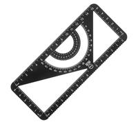 SUPVOX Ensemble de Règles en Alliage D'aluminium Noir Règle Droite, Équerre Triangulaire et Rapporteur Multifonction pour Dessin Précis, Outils de Mesure Robustes et Portables, Kit