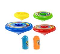 SUPVOX Ensemble de Toupies Empilables Colorées pour Garçon et Filles 5 Toupies à Main 2 Lanceurs Éducatif Montessori pour Motricité Fine et de Tri Arène de Combat Couleur Aléatoire