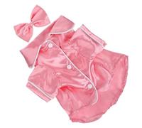 SUPVOX Ensemble Pyjama Chien en Satin Rose M, Chemise à Deux Pattes pour Chiots 3-3,5 Kg, Vêtements de Nuit Respirants et Légers, Tenue de Fête et Cosplay pour Petits Animaux