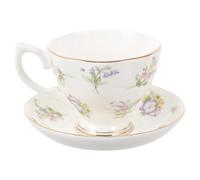SUPVOX Ensemble Tasse et Soucoupe à Café en Porcelaine Fine, Motif Floral Fleur D'amour, Capacité 200 Ml, Couleur Vive, Service à Thé de L’après-midi pour Maison et Bureau