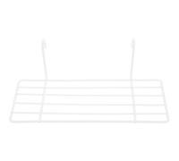 SUPVOX Étagère Droite Grille Murale 25x10cm en Fer Blanc Crochets | Montage Suspendu pour Panneaux Grillagés, Structure Emboîtable Stable, Finition Mate sans Reflet, Lot 1 Pièce