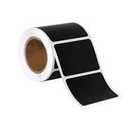 SUPVOX Étiquettes Autocollantes Nominatifs Noires, 300 Pièces Carrées, Pvc Imperméable, Autocollants Vierges Personnalisables pour Organisation Maison et Bureau, Adhésion Solide et