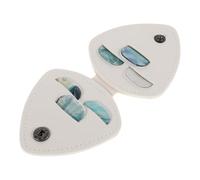 SUPVOX Étui à Médiators Portable en Cuir Pu Blanc avec 3 Épaisseurs de Médiators Transparents Bleu Océan, Boîte de Rangement Compacte pour Guitare Acoustique et Électrique, Porte-médiator
