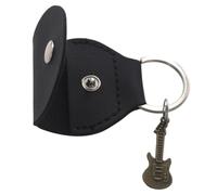 SUPVOX Étui de Rangement pour Médiators de Guitare Petit Format avec Porte-clés Sac de Rangement Portable pour Plectrums Sacoche Noire avec Pendentif Décoratif Lot