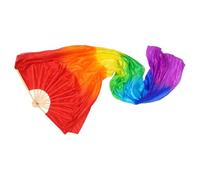 SUPVOX Éventail de Danse Orientale Dégradé Coloré Voile Soie Légère Accessoires pour Danse du Ventre Prise Confortable et Structure Stable pour Spectacles et Routines