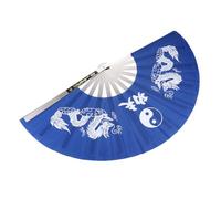 SUPVOX Éventail Pliant Acier Inoxydable Bleu pour Arts Martiaux Tai Chi Danse Performance Portable et Élégant