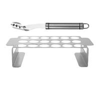 SUPVOX Évideur de Poivron et Support en Acier Inoxydable pour Barbecue, Kit Ustensiles la Cuisine Extérieure, Outil Multifonction pour Griller Poivrons et Cuisses de Poulet, Solide