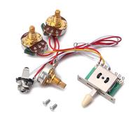 SUPVOX Faisceau de Câblage Précâblé pour Guitare Électrique Sélecteur 5 Positions Potentiomètre de Volume 250 Kω Potentiomètre de Tonalité Prise Jack Kit Complet pour Installation