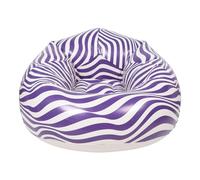 SUPVOX Fauteuil Gonflable D’extérieur en PVC Épais, Chaise Longue Pliable et Légère, Pouf Rayé Violet pour Camping, Jardin et Plage, 1 Pièce, Mobilier de Patio Confortable et Portable