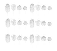 SUPVOX Feuilles Artificielles Argentées 24 Pcs Lot Mixte Petites et Moyennes Feuilles Monstera Décoration Mariage Champêtre Accessoires Décoratifs Fête Feuillages Réalistes Légers