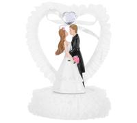 SUPVOX Figurine de Couple Mariés en Résine Artisanale Décoration Gâteau Mariage Grosse Taille Ornement Cœur Romantique pour Table de Fête Cake Topper Mariage Compact et Élégant